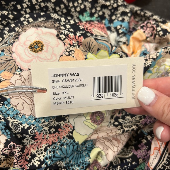 NWT Johnny Was Mila One Shoulder Floral One Piece Swimsuit - Picture 6 of 6